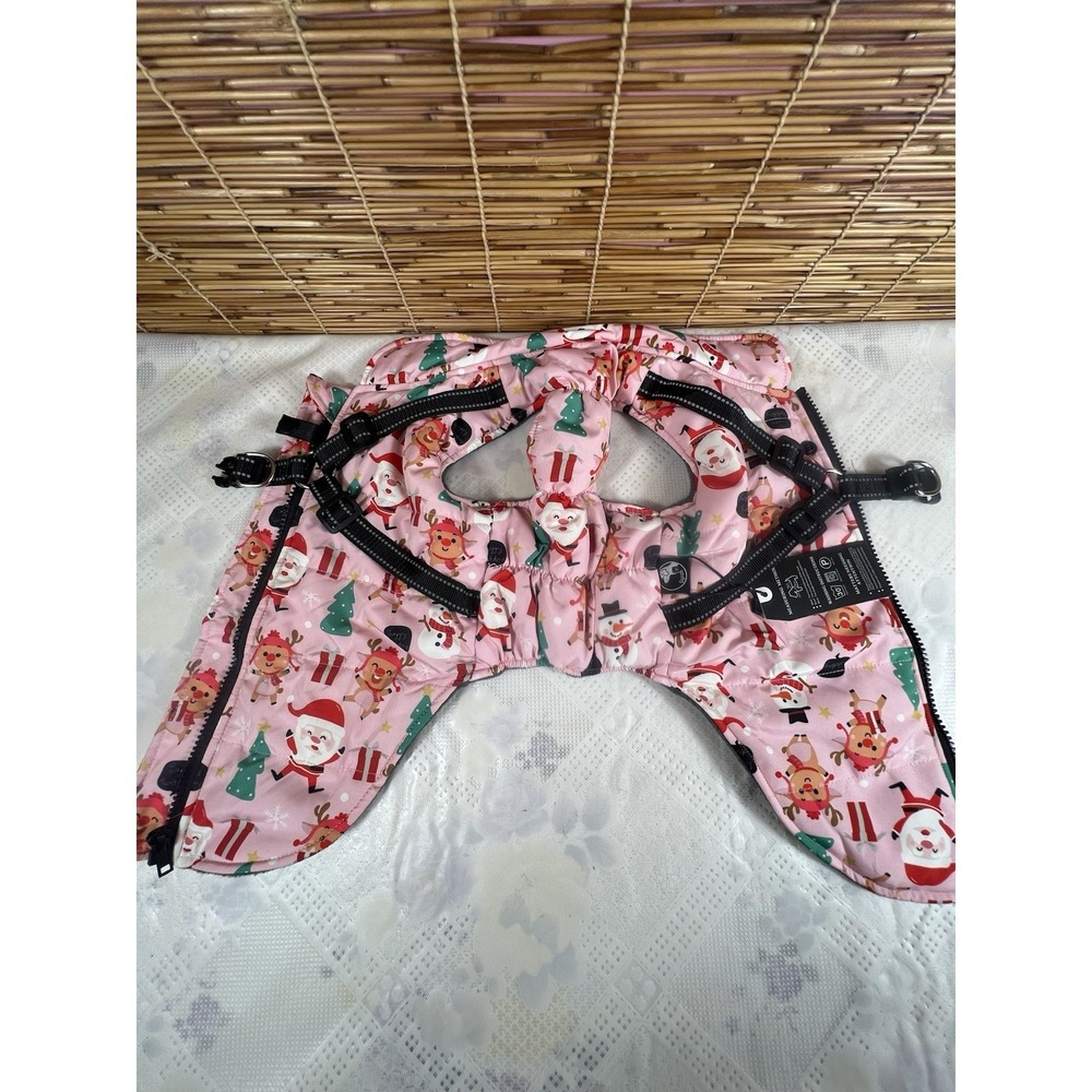 Dog Coat Winter Christmas Themed  Size Medium‎ Pink